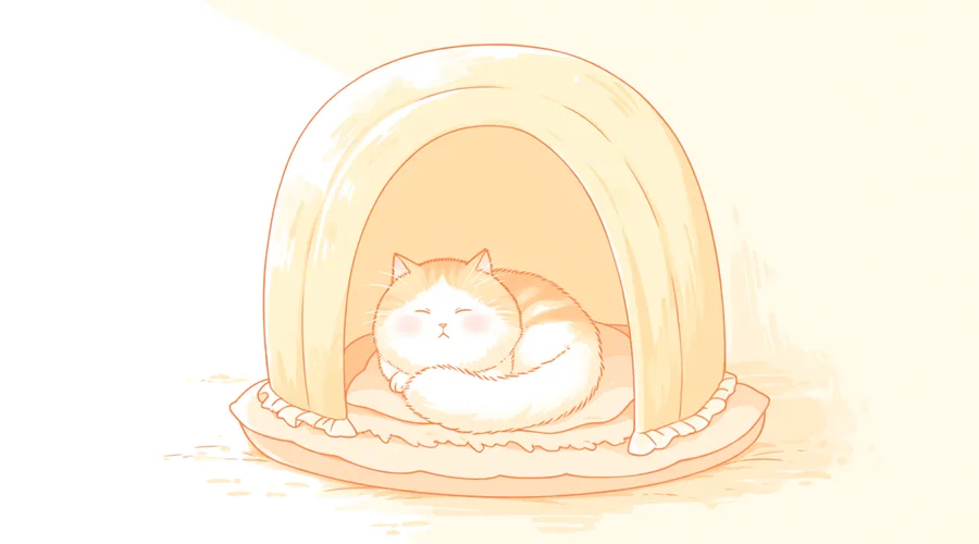 猫の寒さ対策、ケージの中はどう暖める?|カバー・毛布・ヒーターの安全な使い方のイメージイラスト
