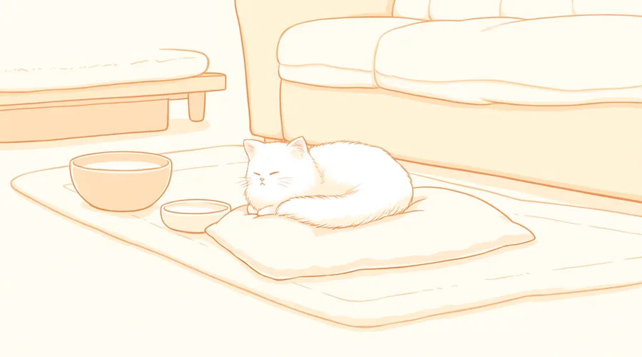 猫にホットカーペットは人間用でも大丈夫？｜低温やけどを防ぐ使い方とペット用との違いのイメージイラスト