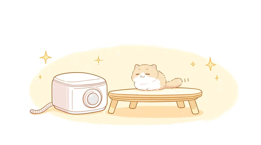 猫のトイレのにおい対策|脱臭機・空気清浄機の選び方と置き場所のイメージイラスト