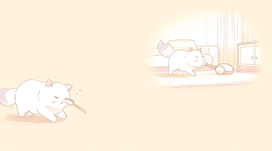 猫の吸引ブラシの選び方|抜け毛お掃除がラクになる家電えらびのイメージイラスト