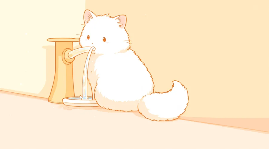 猫の循環式給水器のフィルター交換|時期の目安とお手入れのコツのイメージイラスト